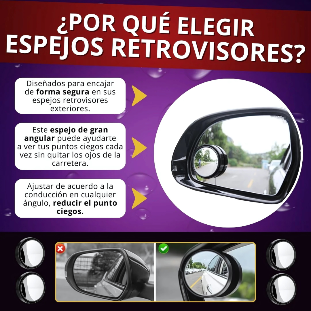 KIT ESPEJOS X2 VISTA 360° – Visión total, conducción segura