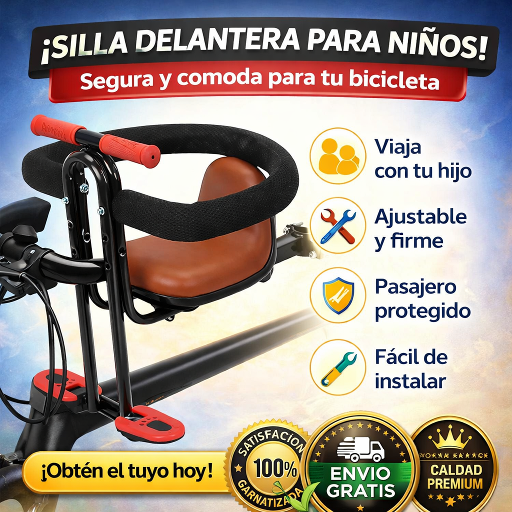 Asiento Pro De Bicicleta Delantero De Seguridad Para Niños