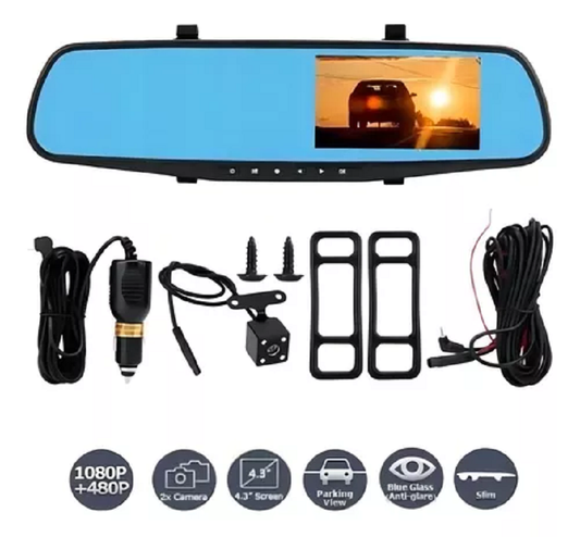 Espejo Retrovisor con Doble Cámara Full HD🚘