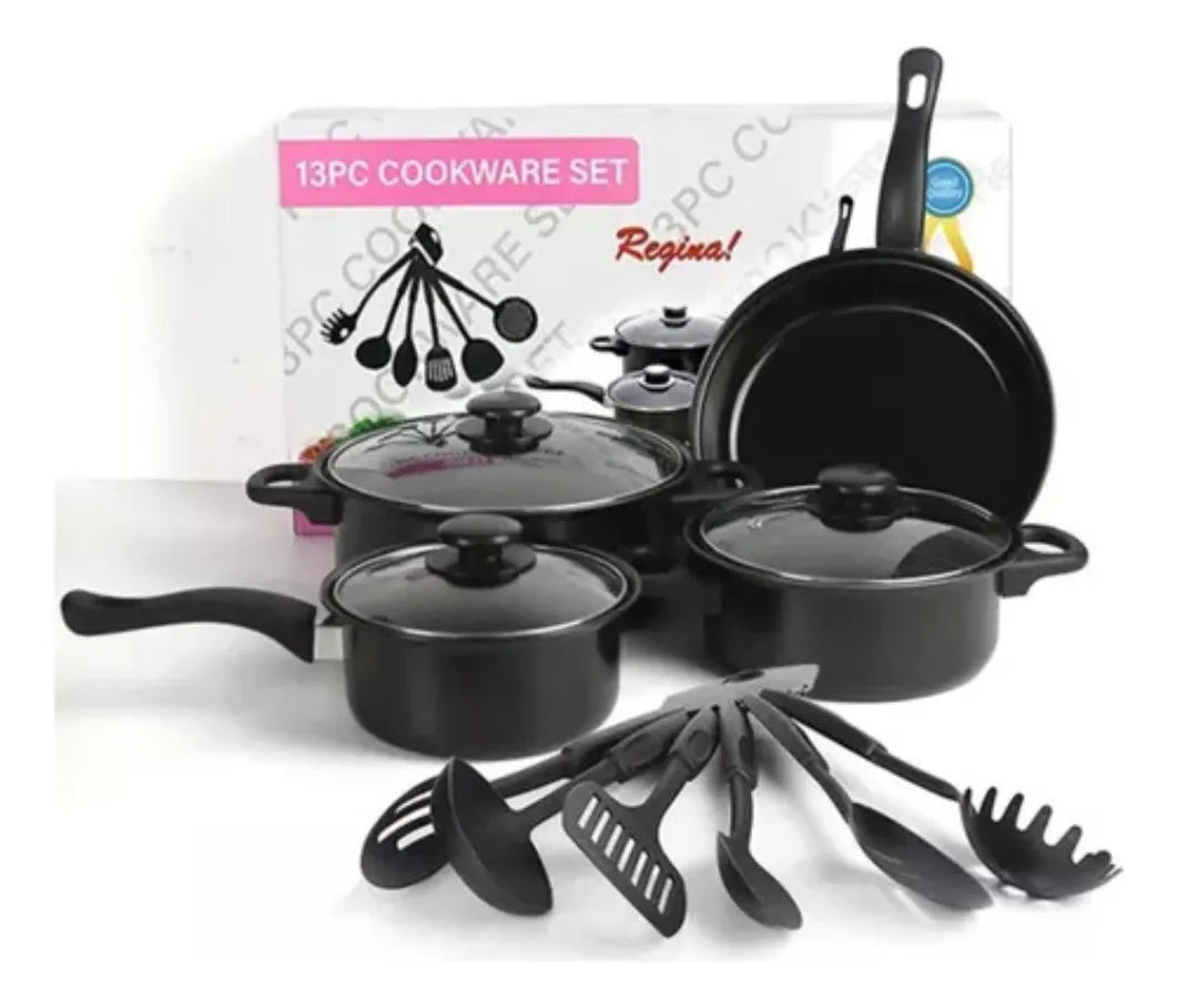 Set de Ollas Antiadherentes 13 Piezas – Cocina con Estilo, Sirve con Sabor 🍳