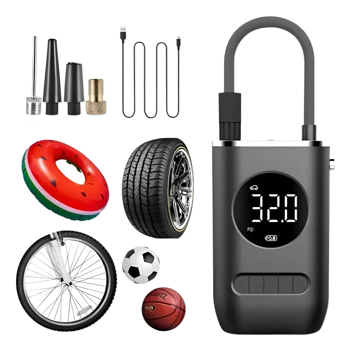 Mini compresor portátil  - WindPlus™ CARROS, MOTOS, BICICLETAS, BALONES