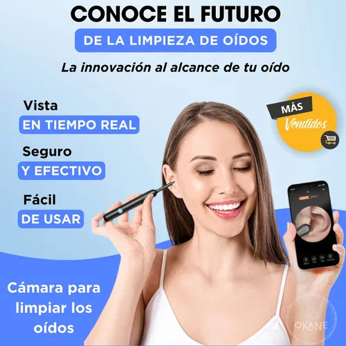 Limpiador de Oídos 360👂 - Cámara Integrada - Visualiza y elimina la cera en segundos.
