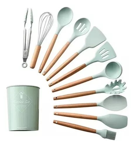 SiliconChef™ -Set x 12 Utensilios De Silicona Antiadherentes
